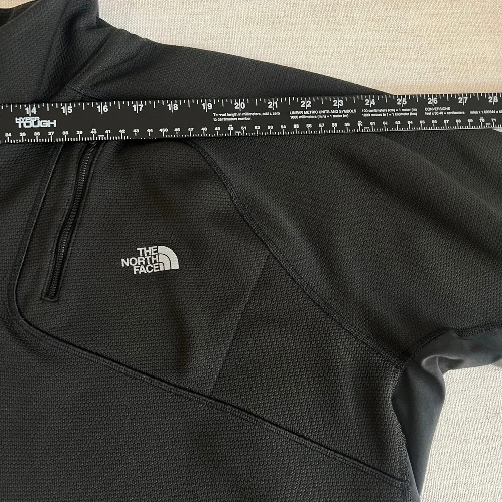 The North Face Quarter Zip Pullover Mens XXL Black Good Waffle Knit Fleece Top